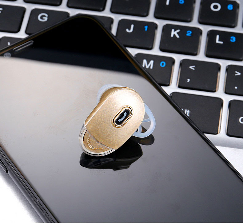 Small Size Metallic Style Bluetooth Headset T-001 (Champagne GOLD)